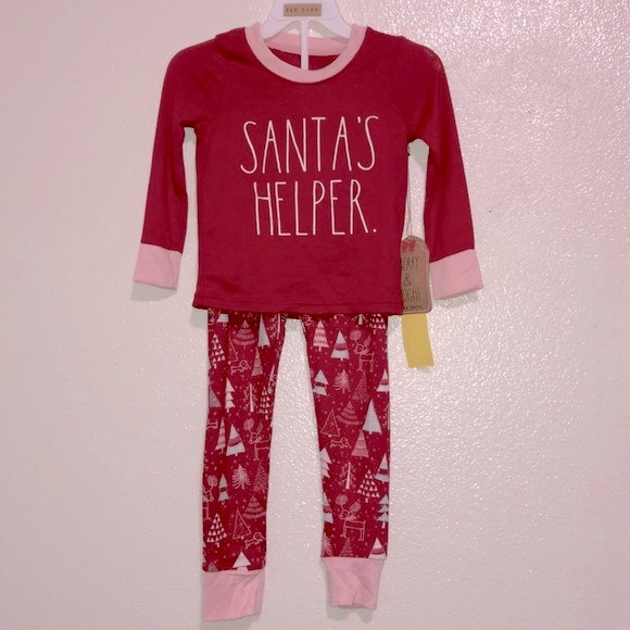 RAE DUNN Christmas Pajamas Set, Santa’s Helper, Snug Fit PJ, 5T - Picture 2 of 8